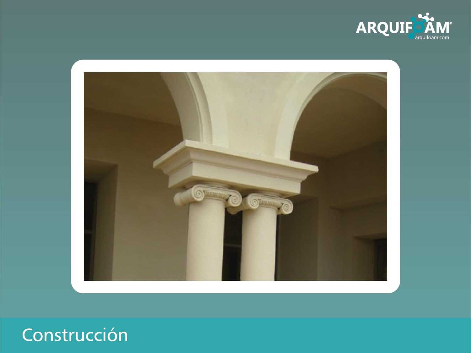 Arcada decorativa en poliestireno para obra - Arquifoam