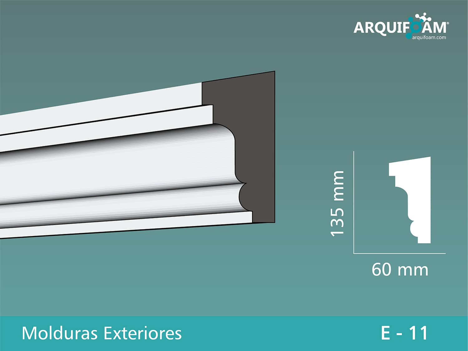 Moldura exterior en EPS impermeable modelo [N] - Arquifoam Uruguay