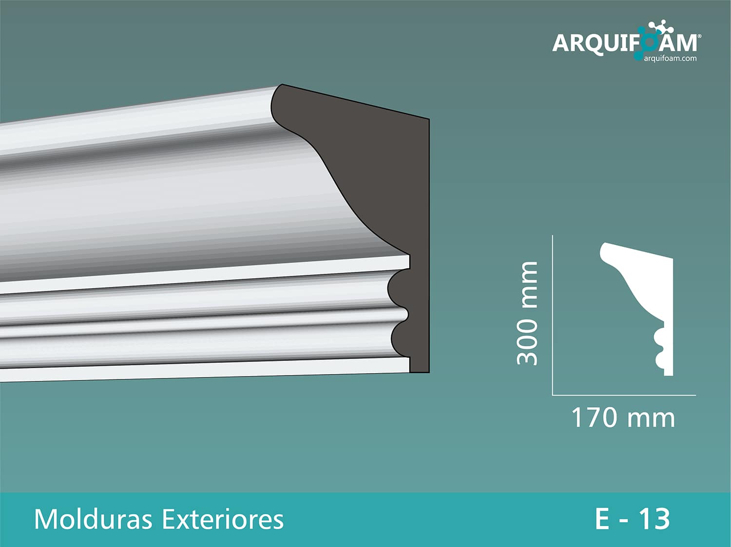 Moldura exterior en EPS impermeable modelo [N] - Arquifoam Uruguay