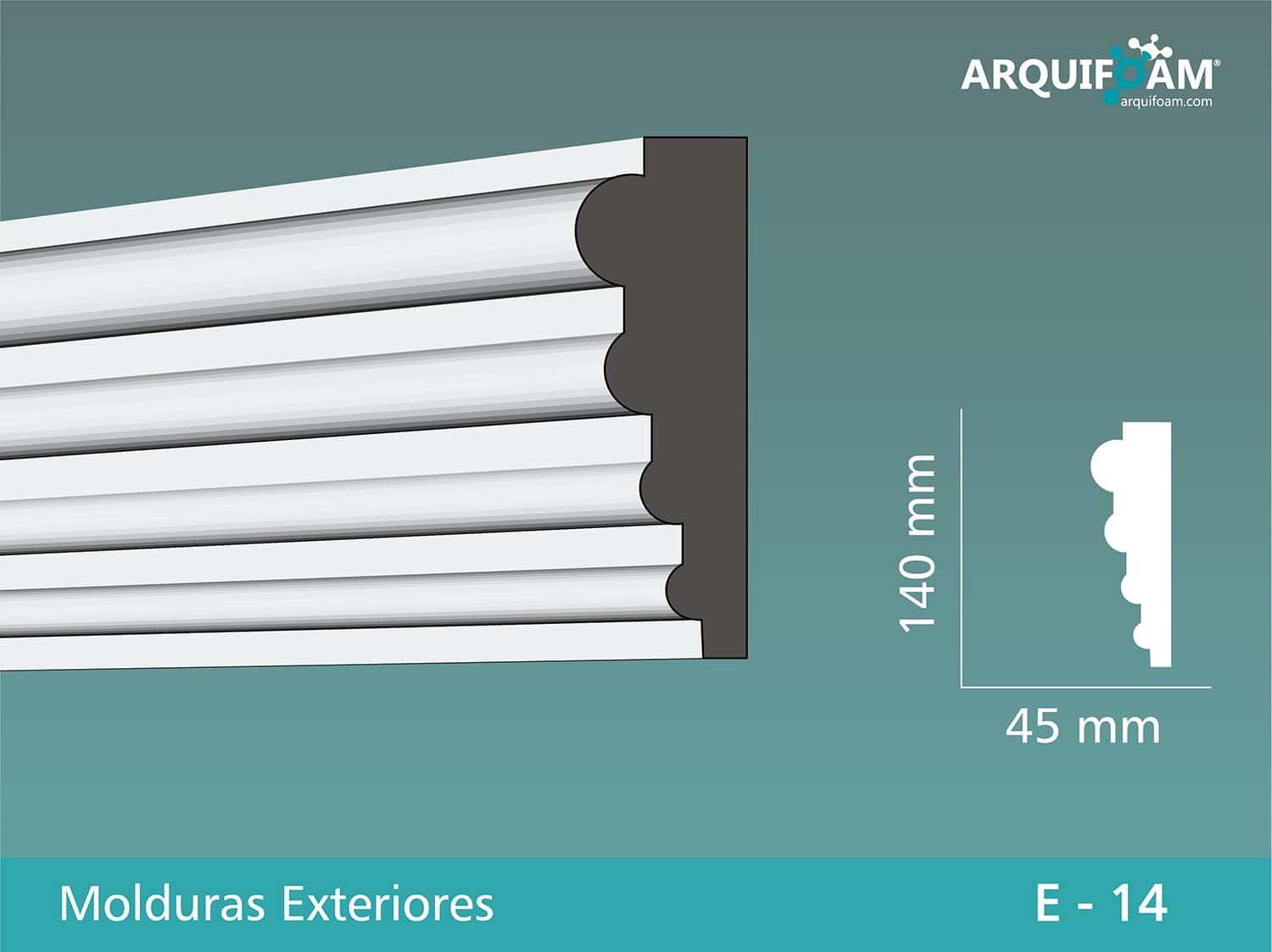 Moldura exterior en EPS impermeable modelo [N] - Arquifoam Uruguay