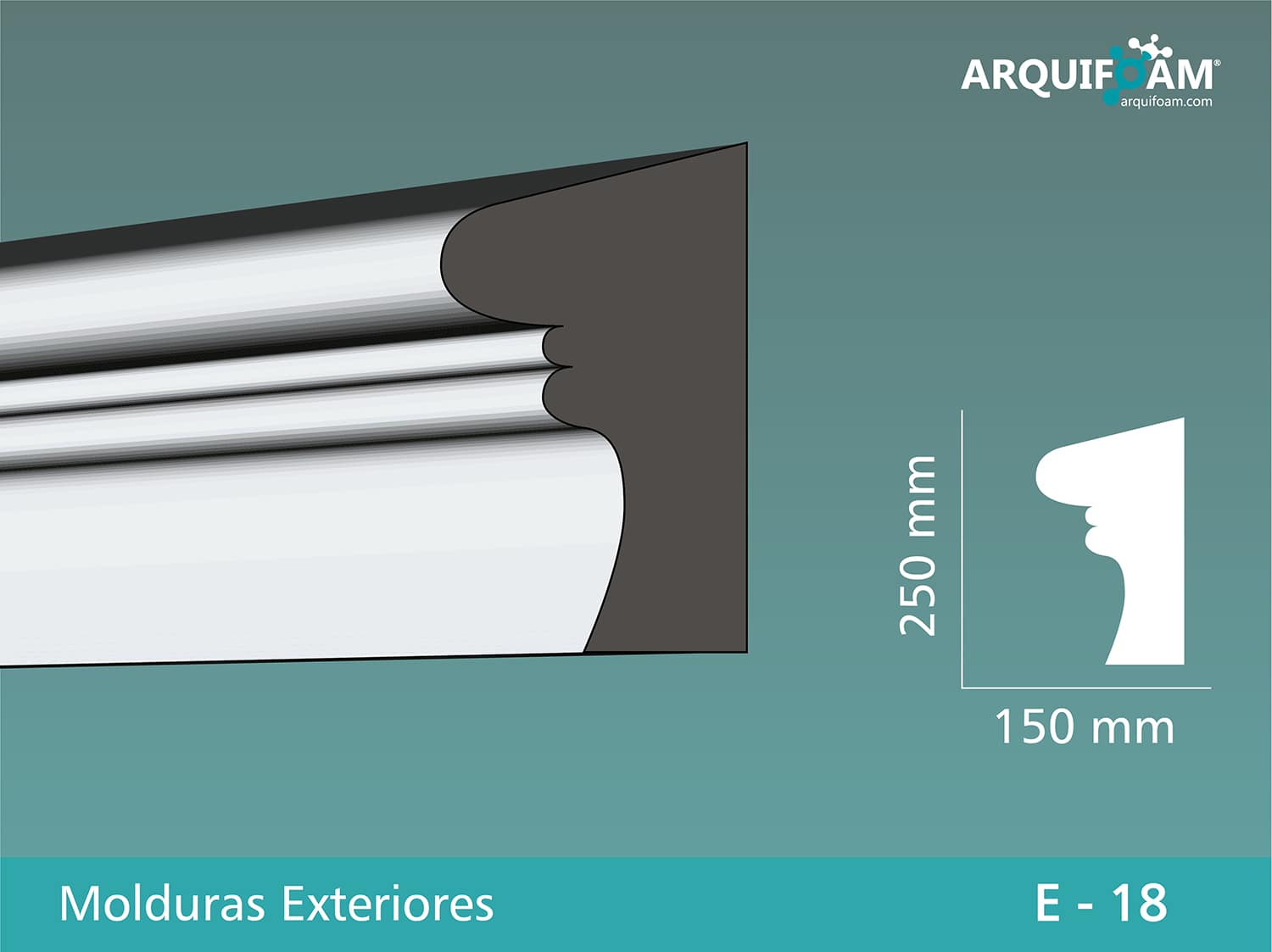 Moldura exterior en EPS impermeable modelo [N] - Arquifoam Uruguay