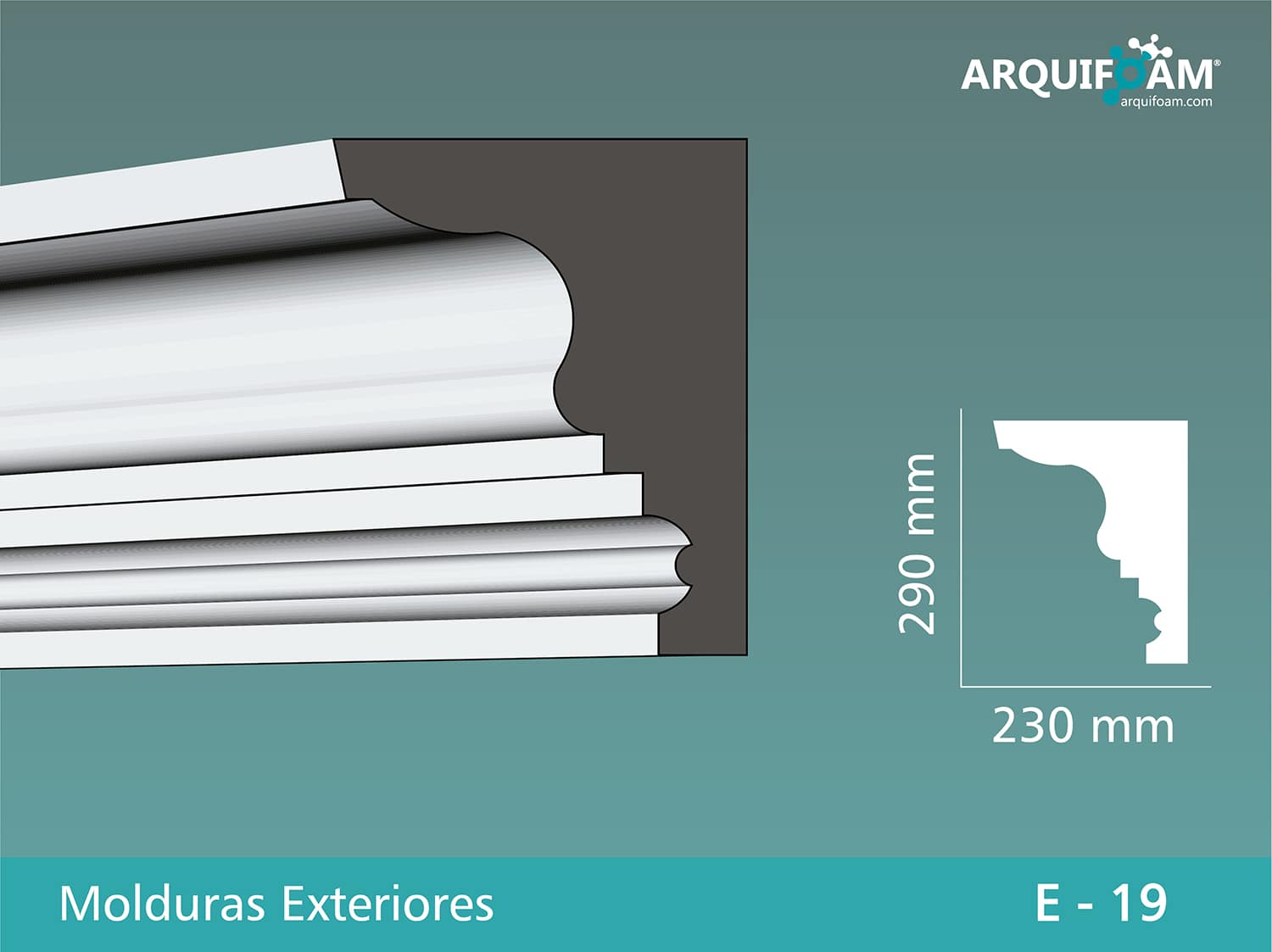 Moldura exterior en EPS impermeable modelo [N] - Arquifoam Uruguay
