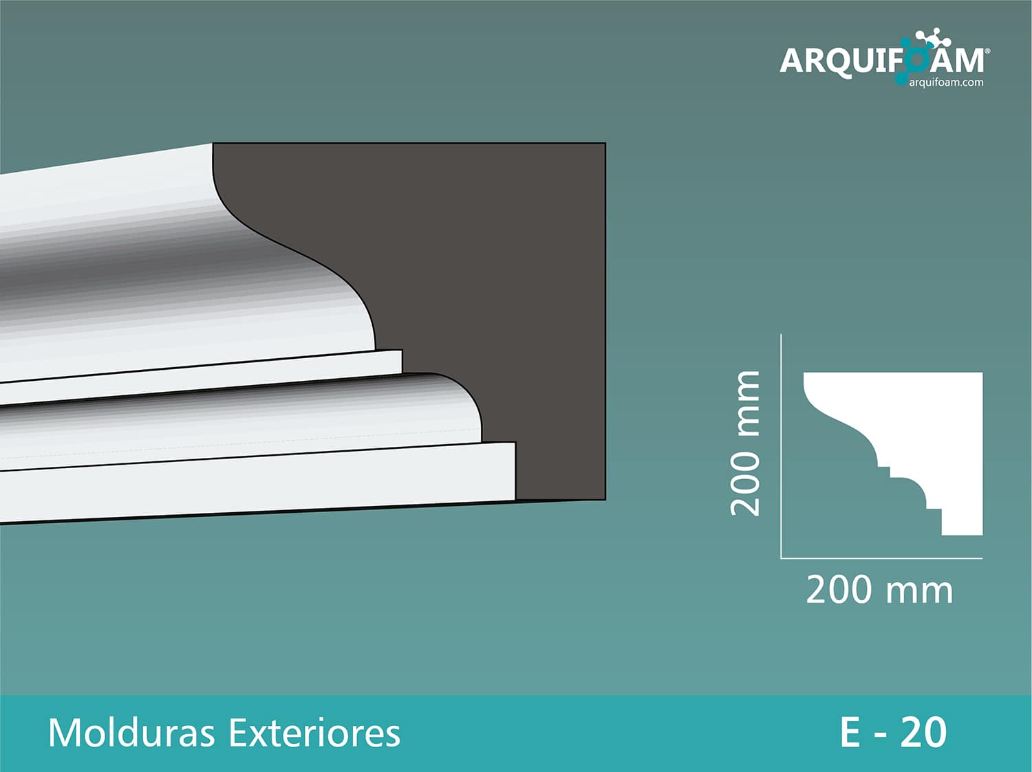 Moldura exterior en EPS impermeable modelo [N] - Arquifoam Uruguay