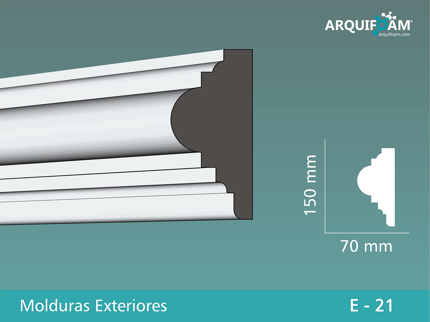 Moldura exterior en EPS impermeable modelo [N] - Arquifoam Uruguay