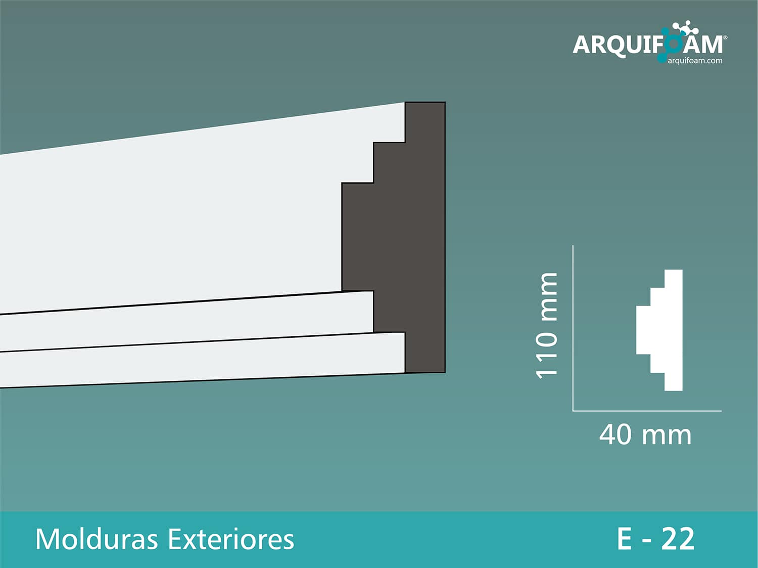 Moldura exterior en EPS impermeable modelo [N] - Arquifoam Uruguay