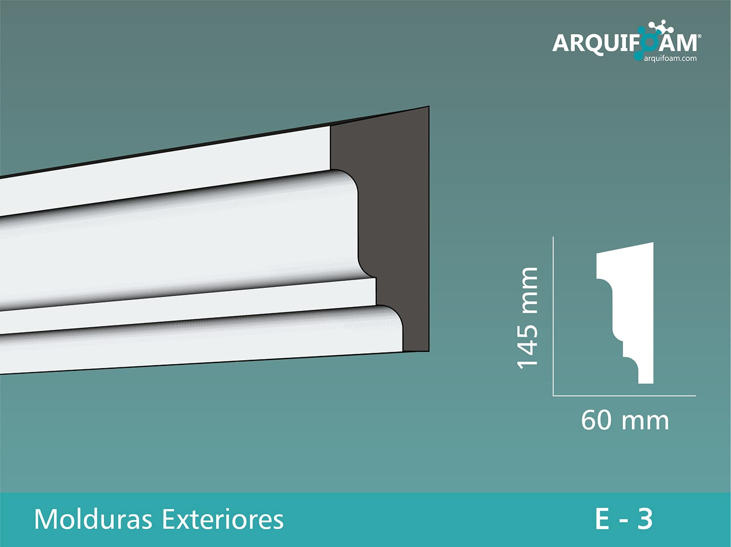 Moldura exterior en EPS impermeable modelo [N] - Arquifoam Uruguay