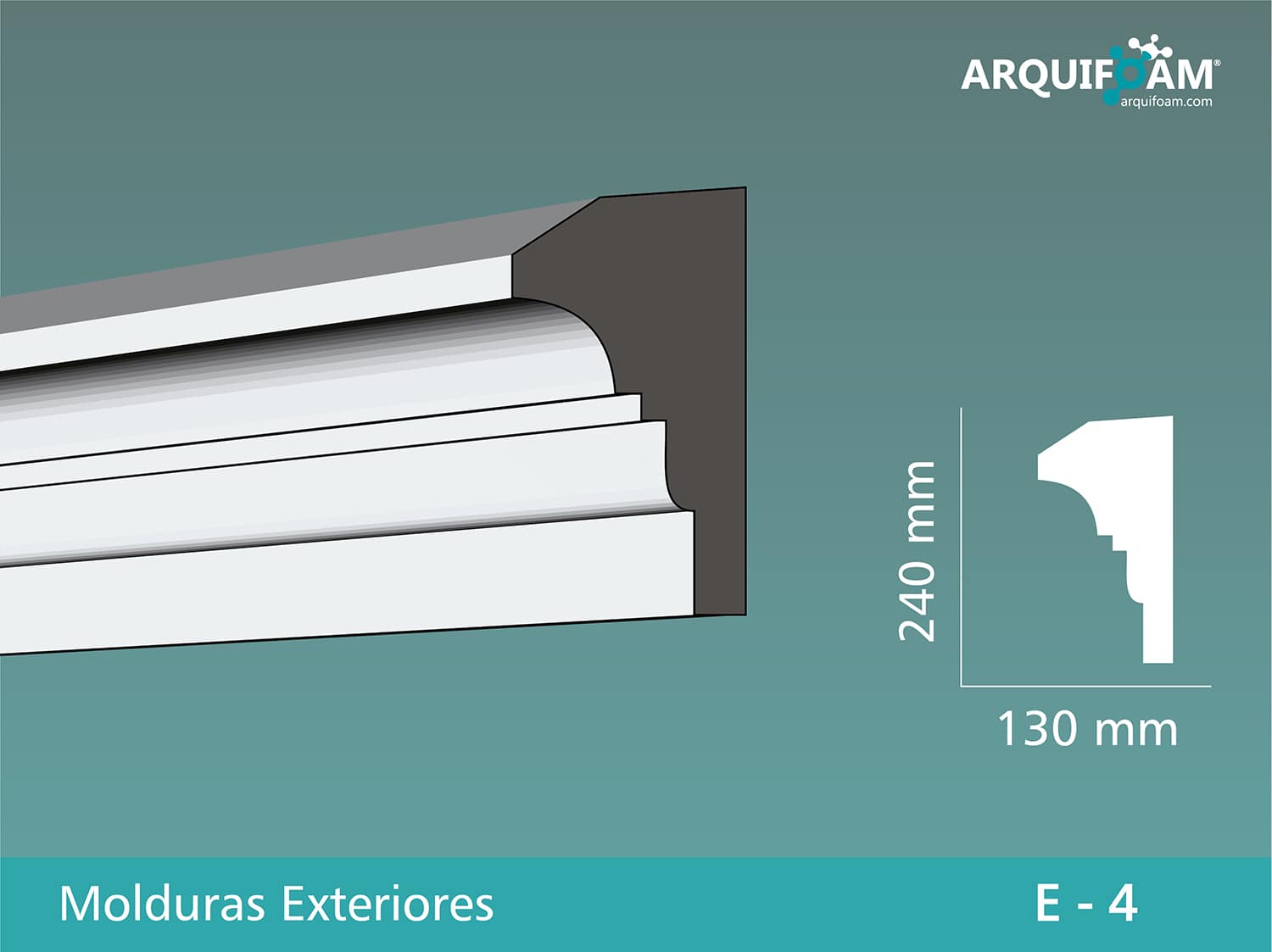 Moldura exterior en EPS impermeable modelo [N] - Arquifoam Uruguay