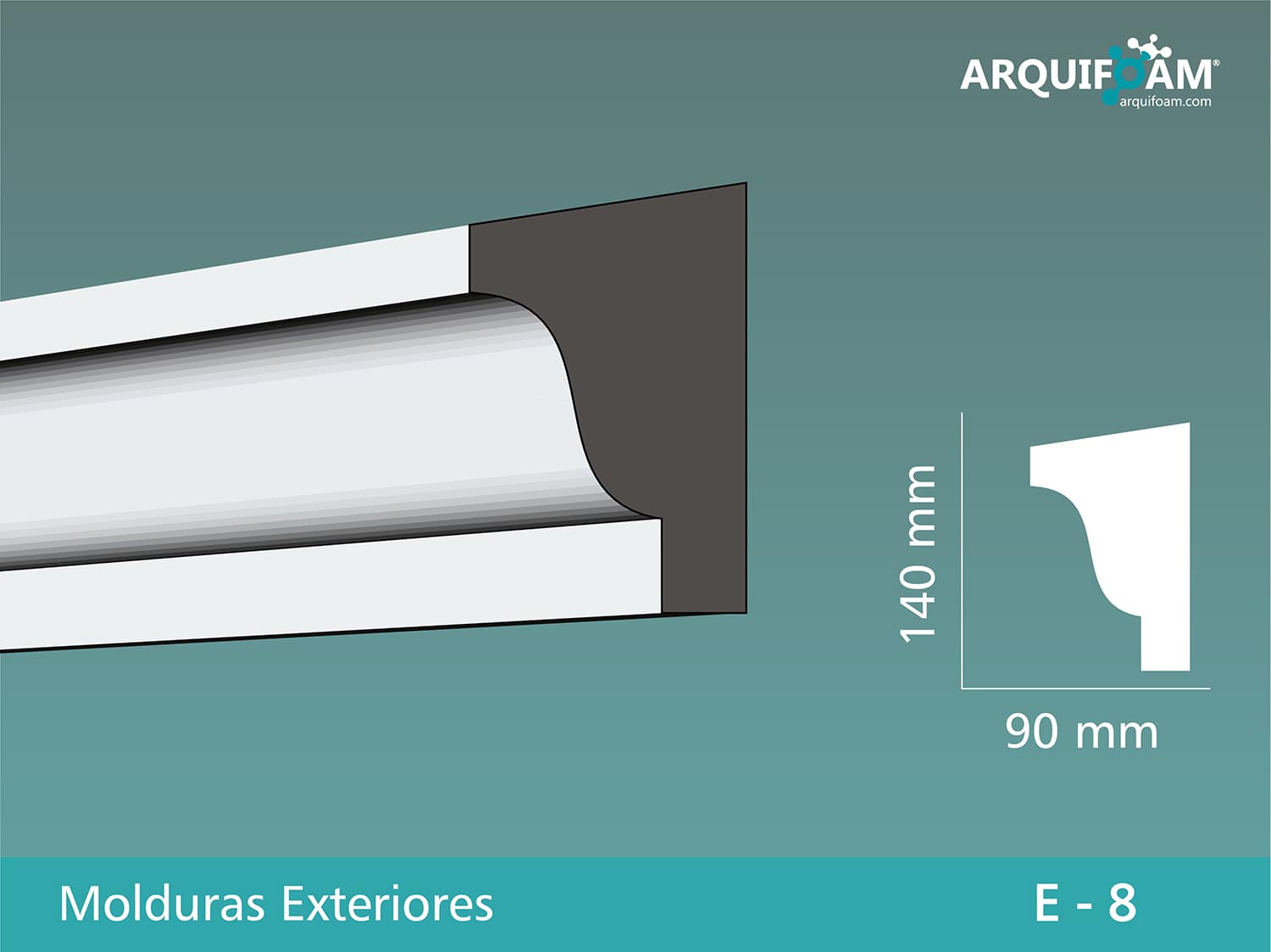 Moldura exterior en EPS impermeable modelo [N] - Arquifoam Uruguay
