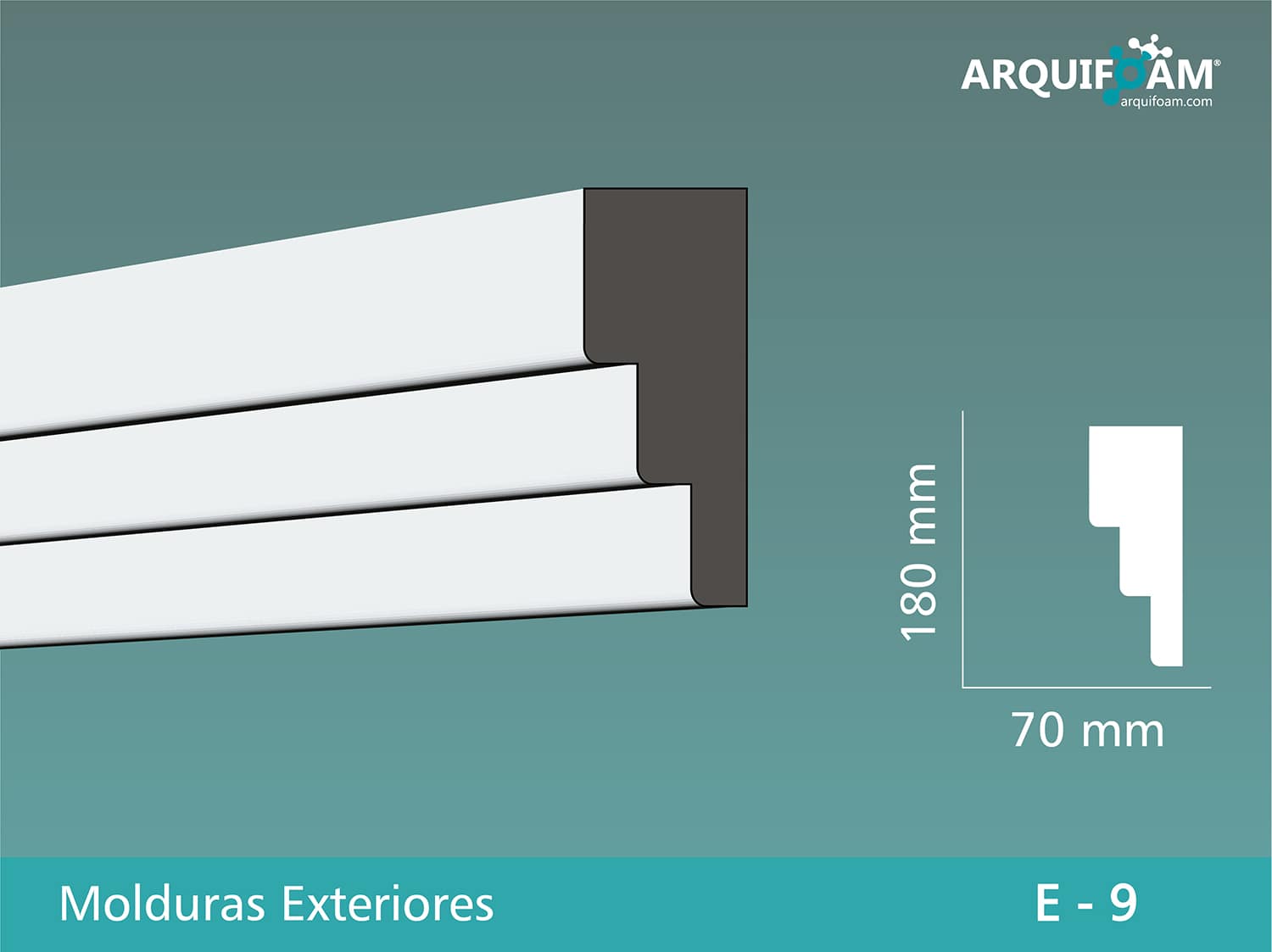 Moldura exterior en EPS impermeable modelo [N] - Arquifoam Uruguay