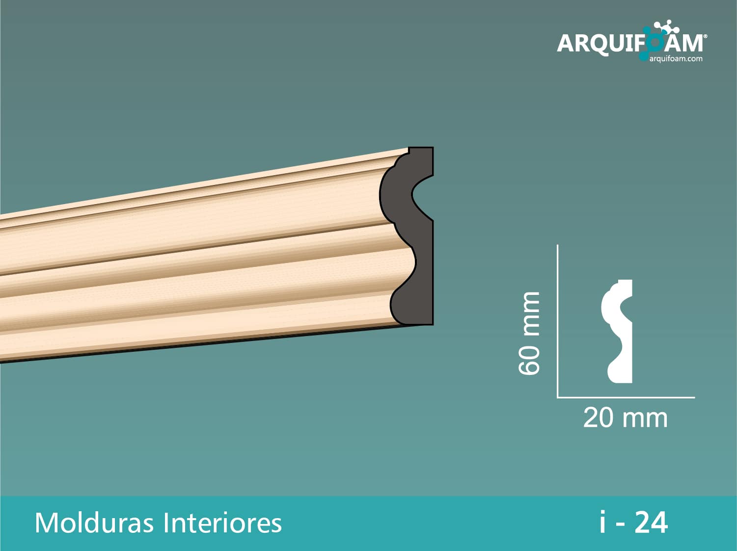 Moldura interior en poliestireno - Arquifoam Uruguay