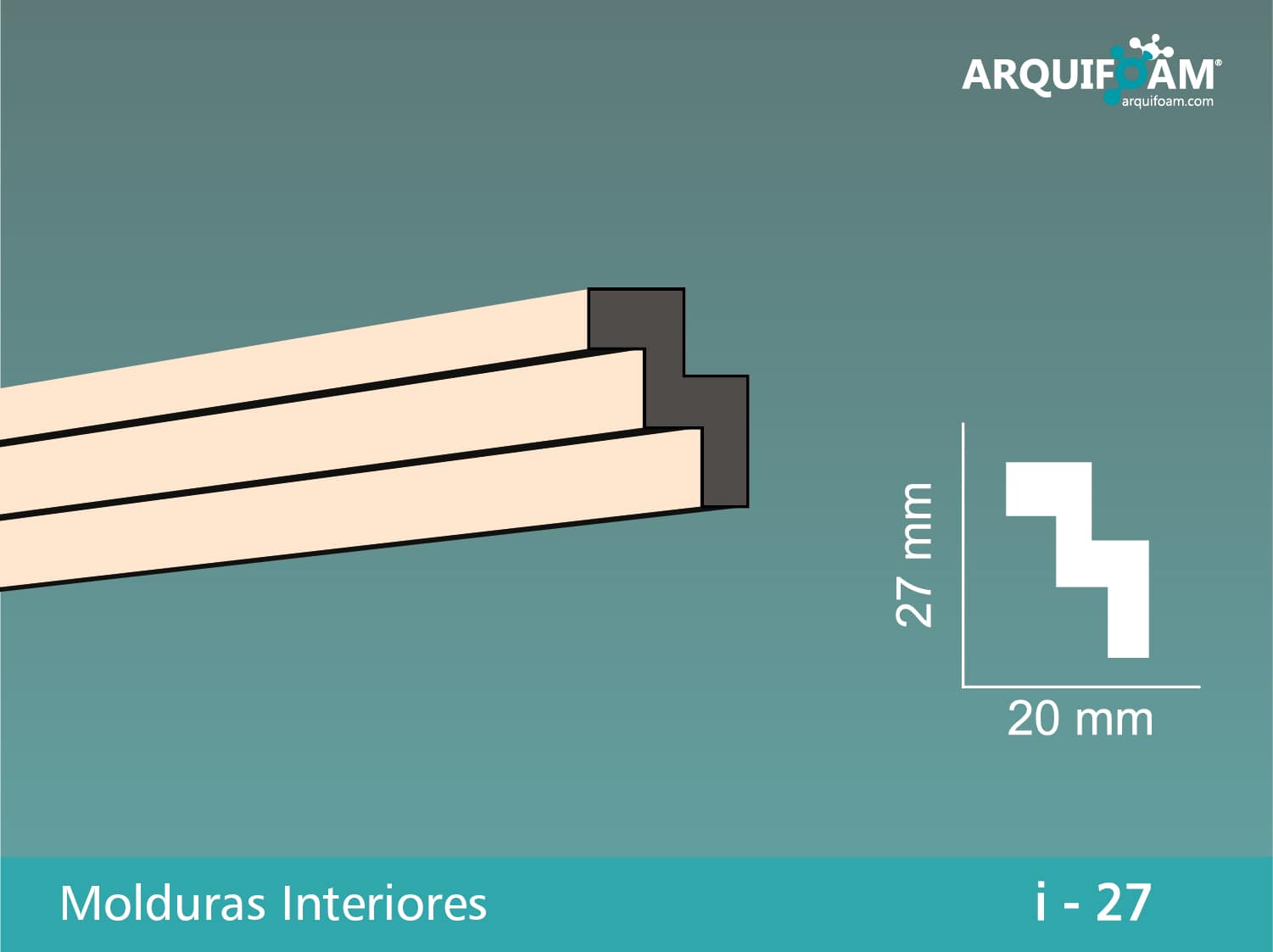 Moldura interior en poliestireno - Arquifoam Uruguay