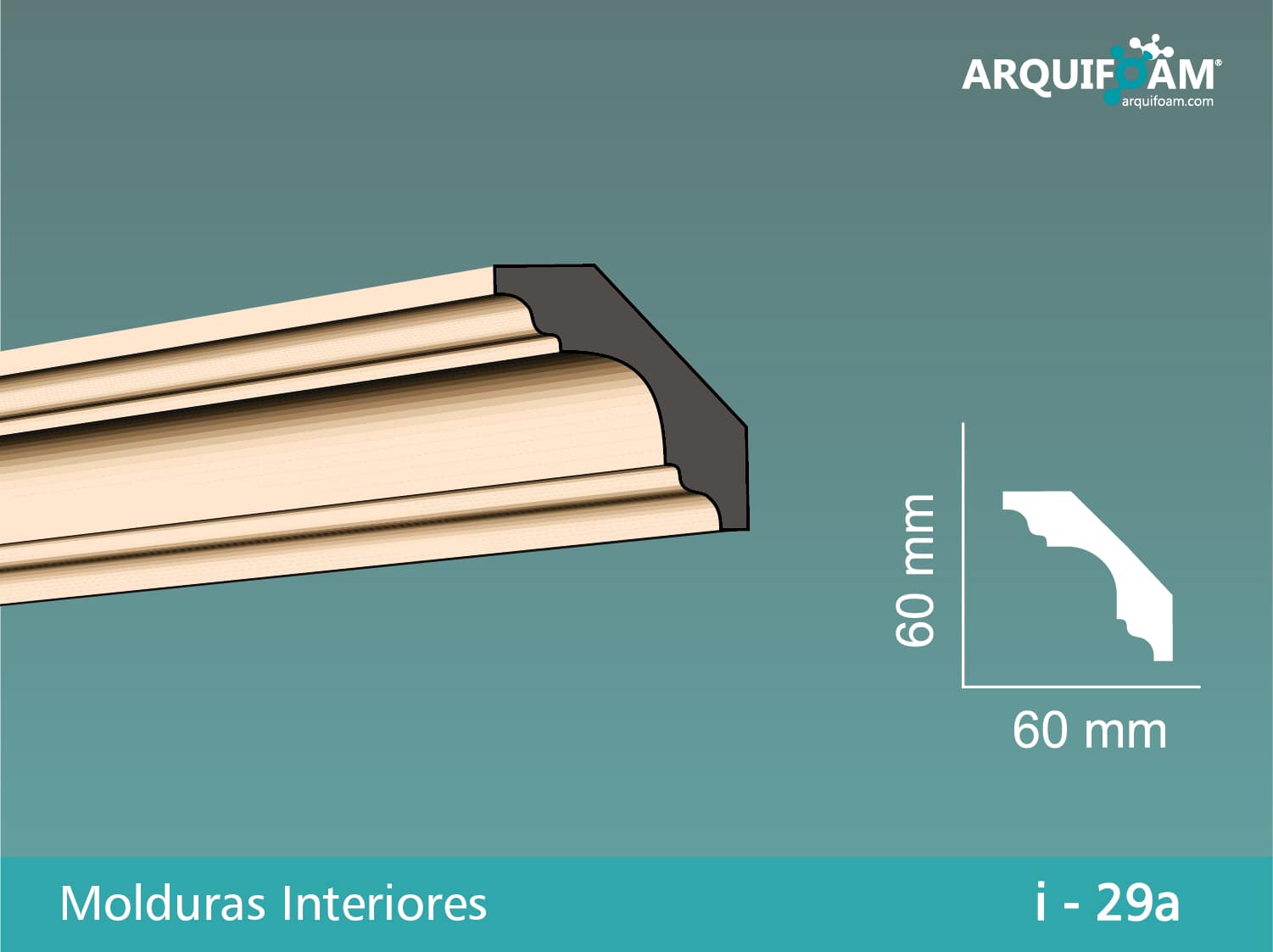 Moldura interior en poliestireno - Arquifoam Uruguay