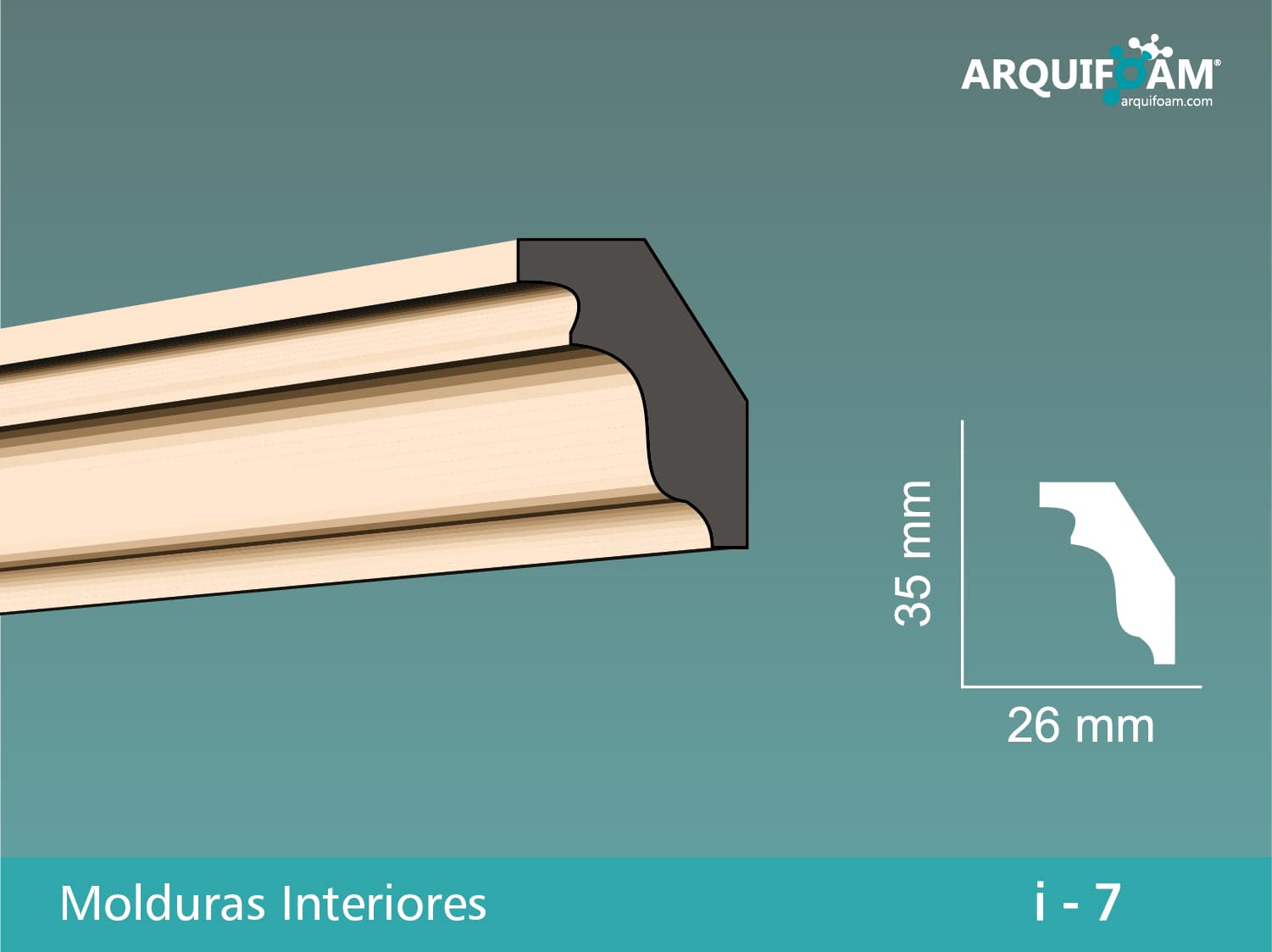 Moldura interior en poliestireno - Arquifoam Uruguay