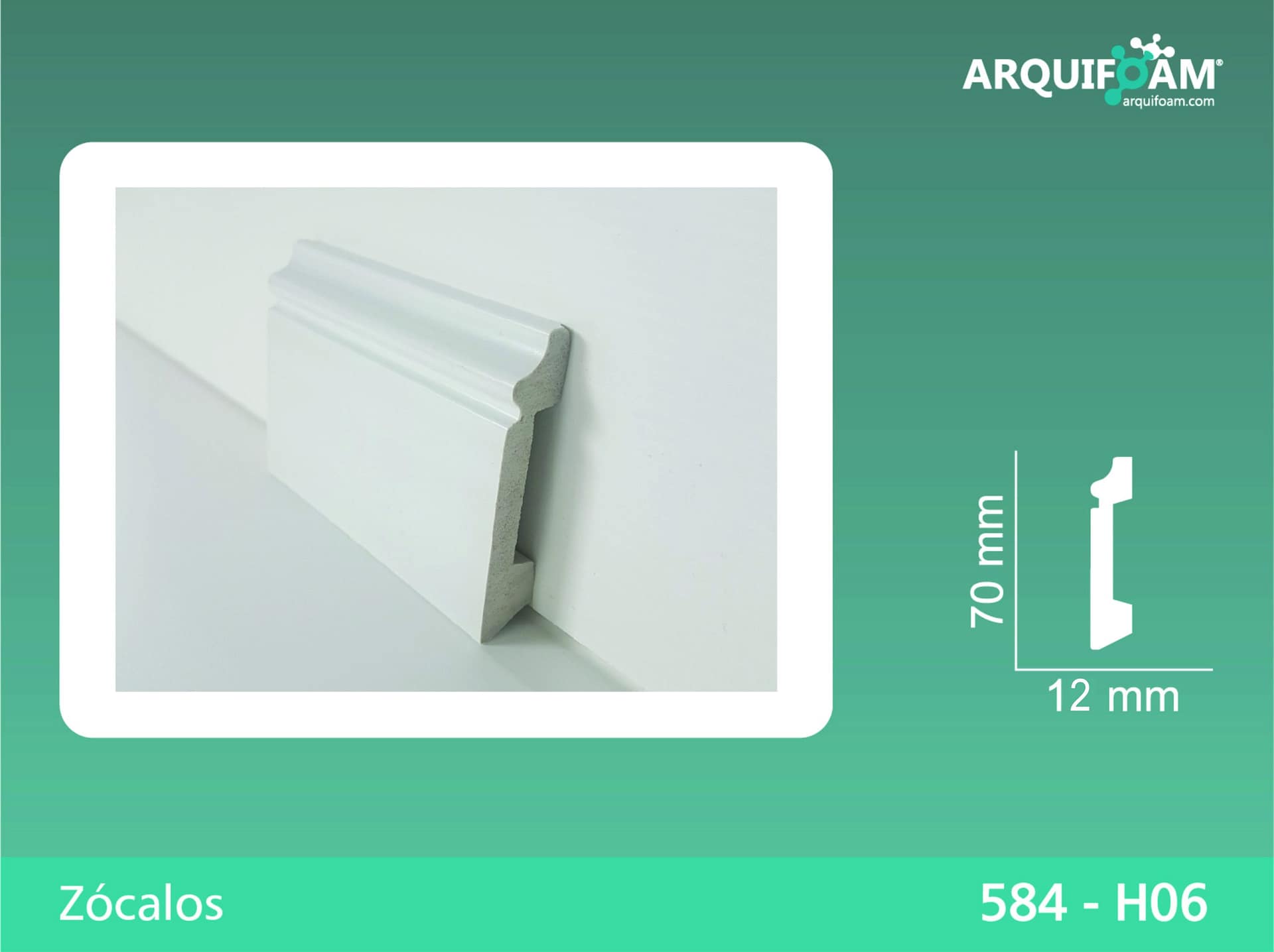 Zócalos en poliestireno resistentes a la humedad - Arquifoam