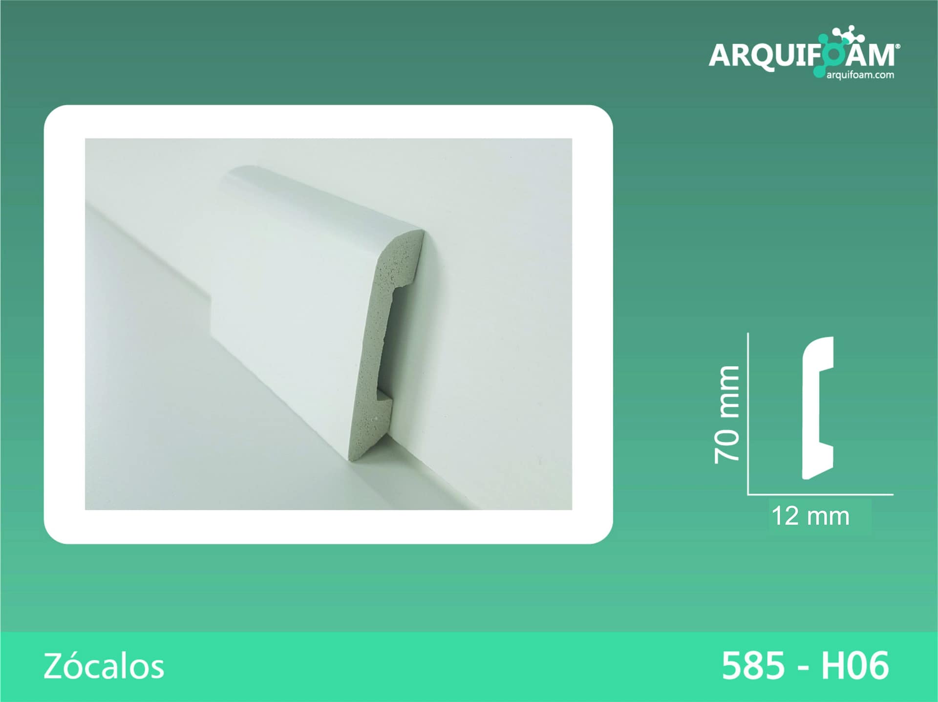 Zócalos en poliestireno resistentes a la humedad - Arquifoam